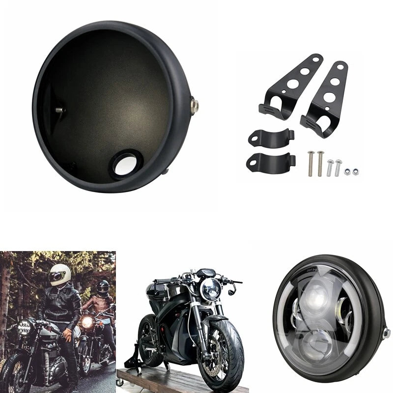 7" Inch headlight Round Motorcycle Headlight Headlamp Housing Bucket Universal