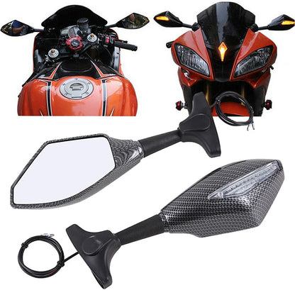 Integrated Turn Signal Mirrors For Honda CBR 600 F4i 929 954 RR F1 F2 Hurricane