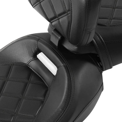 Black Driver Rider Passenger Seat &&Backrest Pad Fit For Harley Road Glide 09-23