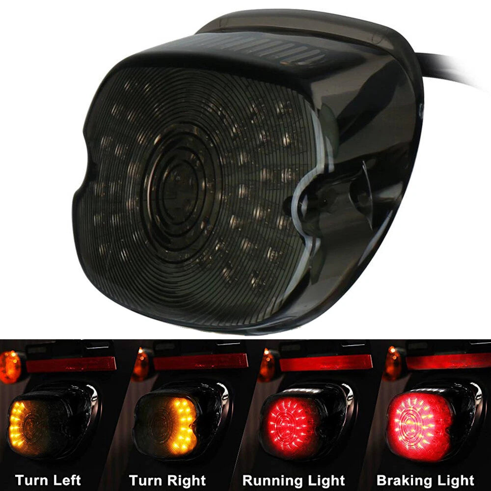 60LED Tail Brake Turn Lights Smoke Lens For Harley 91-10 Sportster Dyna Lay Down