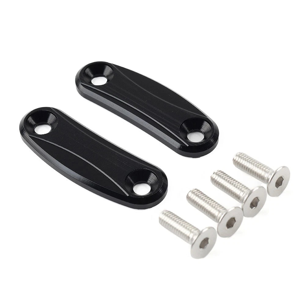 Rearview Mirror Block Off Base Plates Cover Black For Kawasaki ZX-10R 2011-2015