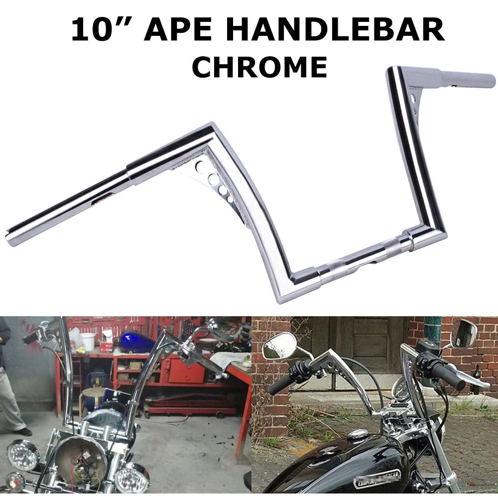 Rise 10" APE Monkey Hanger Handlebar For Harley Touring Softail Road King Glide