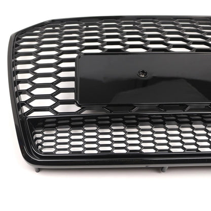 1pc Glossy Black Front Bumper Honeycomb Grille For Audi A6 S6 C7 2016-2018