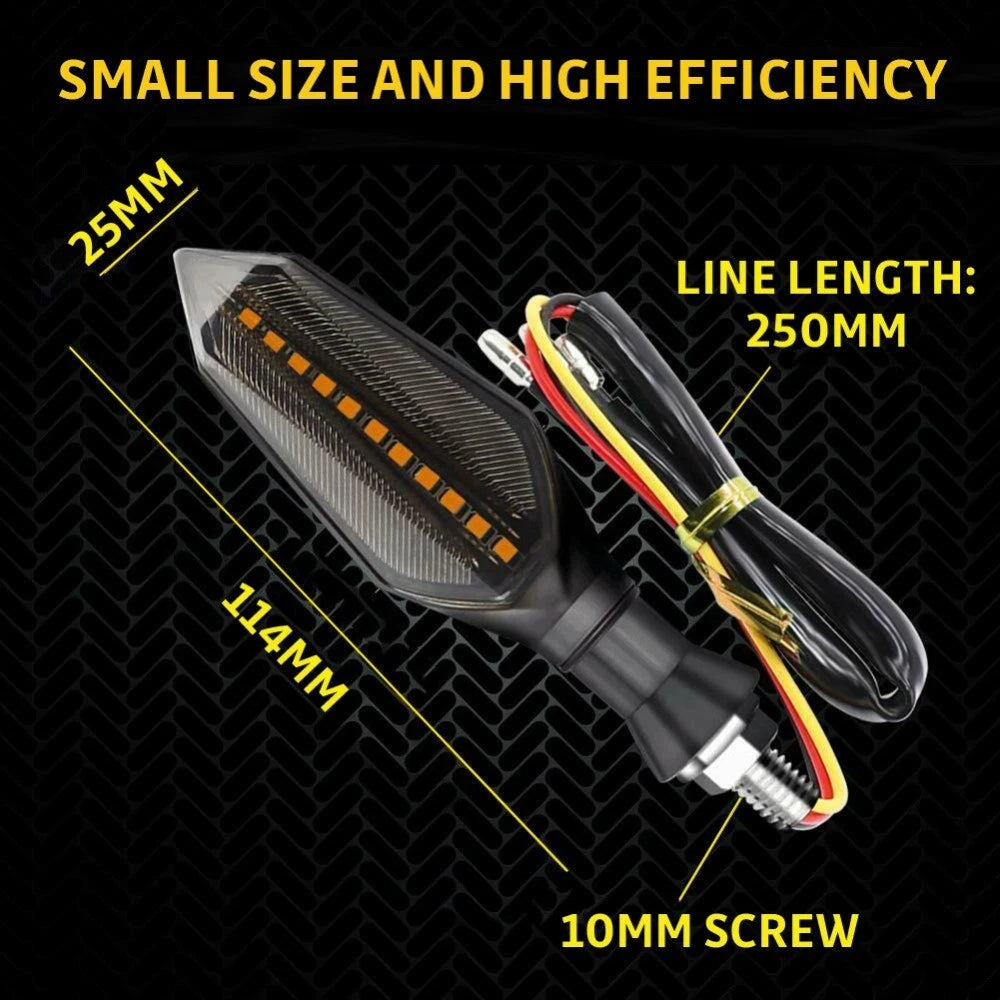Universal Motorcycle Turn Signals Blinker Lights Amber Flowing For Honda Suzuki