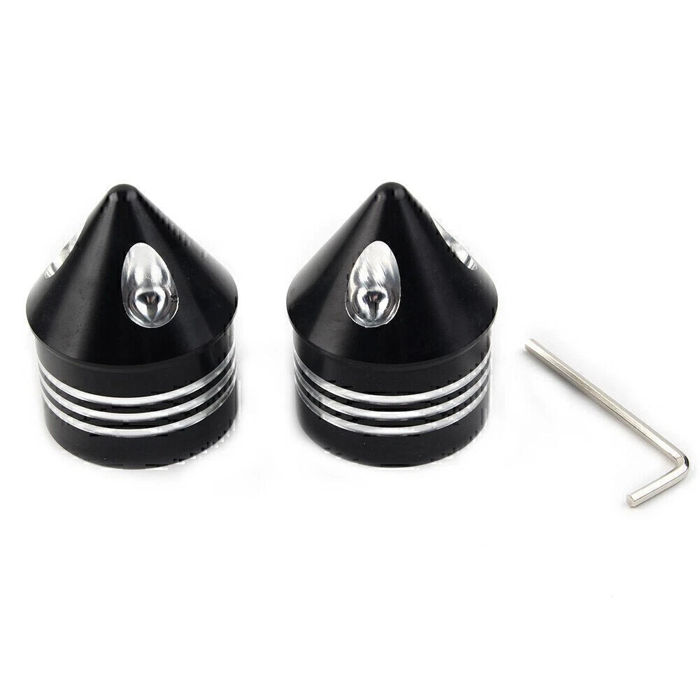2Pcs Black Front Axle Cap Nut Cover For Harley Electra Glide Sportster FLHX