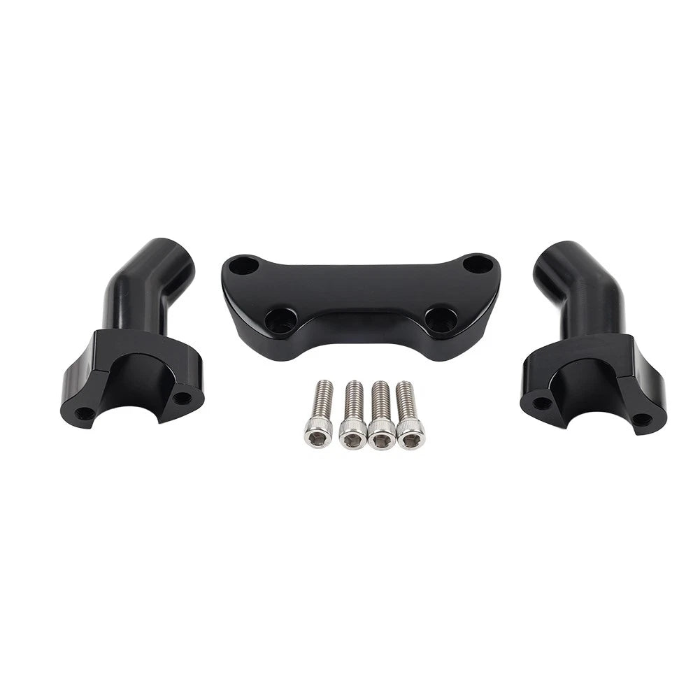 Top Cover 3.5" Handlebar Risers Clamp Black For Harley Dyna Softail Sportster XL