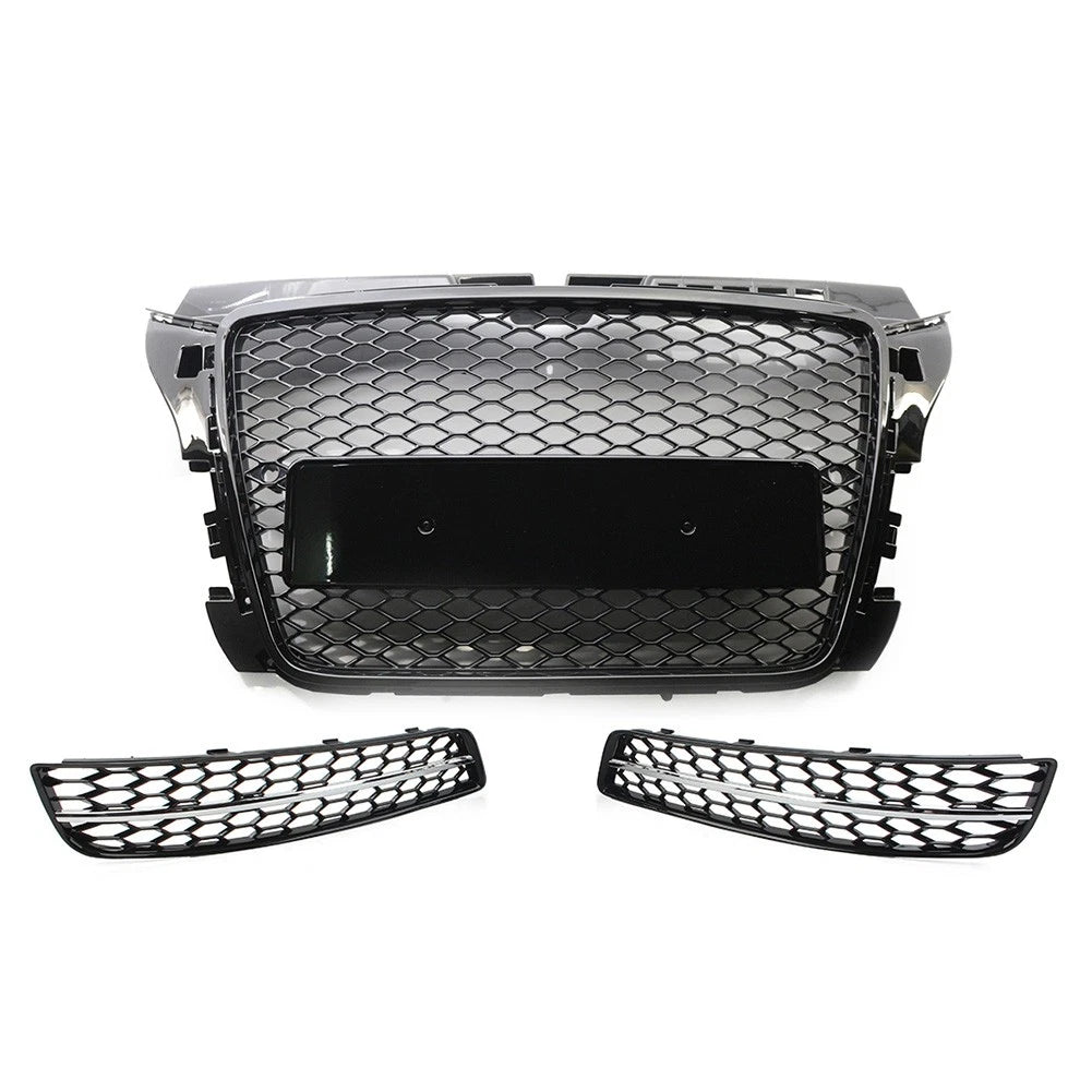 Front Radiator Grille With Fog Light Cover Set For Audi A3 8P 2009-2012 US