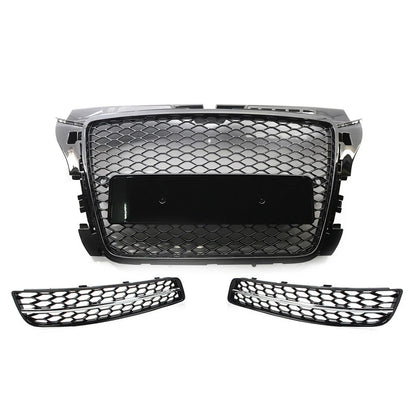 Front Radiator Grille With Fog Light Cover Set For Audi A3 8P 2009-2012 US