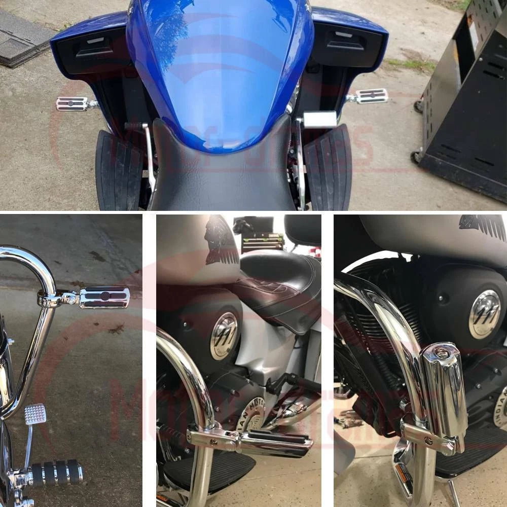 Chrome Highway Foot Pegs For Harley Road King Electra Street Glide 1-1/4" Bar US