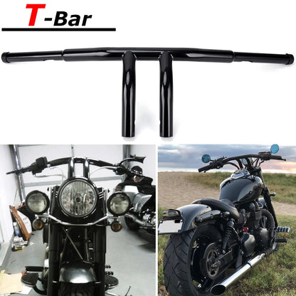 1-1/4" BLACK 8" RISE T-BARS HANDLEBARS DRAG BARS DRAG BAR FOR HARLEY MOTORCYCLE