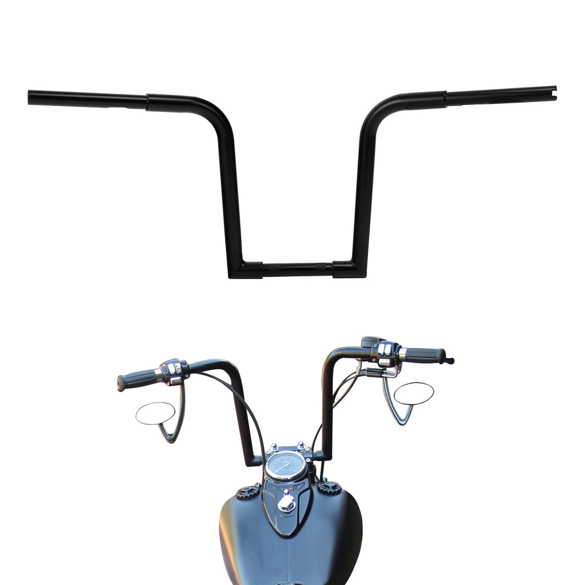 14" Rise Ape Hangers Bars 1-1/4" Fat Handlebars Fit For Harley Touring Sportster