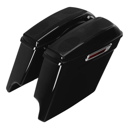 5" Stretched Saddlebags Dual 5x7" Speakers Cutout For Harley Electra Glide 14-Up