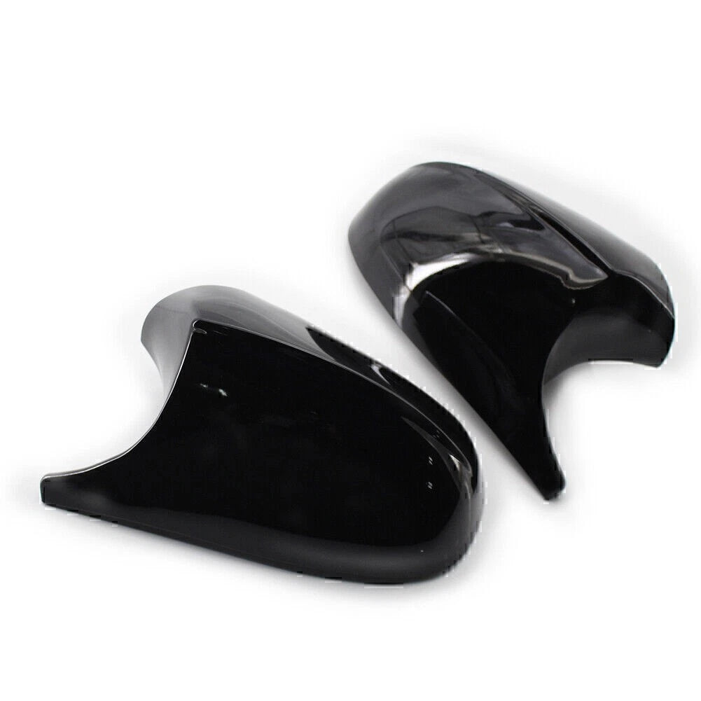 1 Pair Gloss Black Car Side Rear Mirror Cover Cap For BMW E90 3 Series 2009-2011
