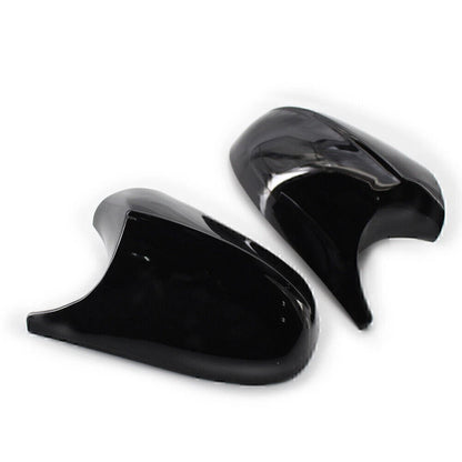 1 Pair Gloss Black Car Side Rear Mirror Cover Cap For BMW E90 3 Series 2009-2011