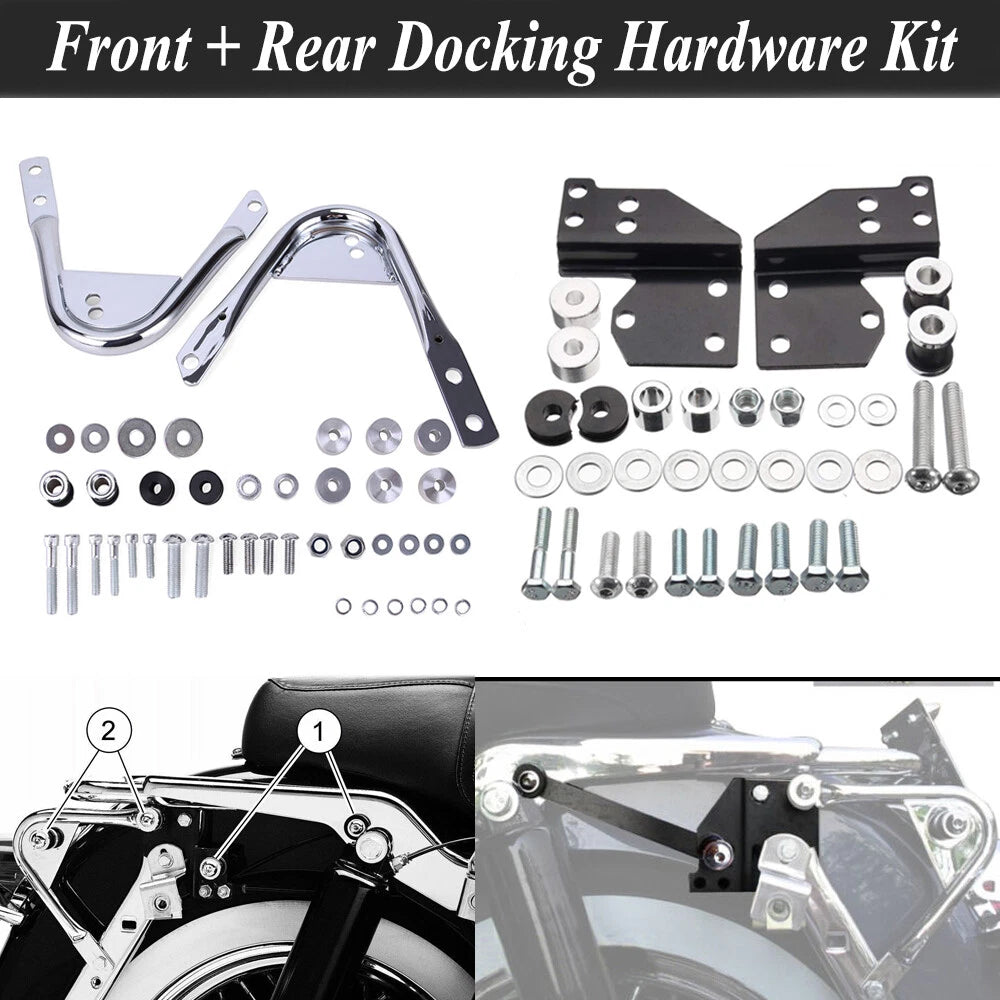 Detachable Sissy Bar Tour Pack Rack Docking Hardware For Harley Touring 1997-08