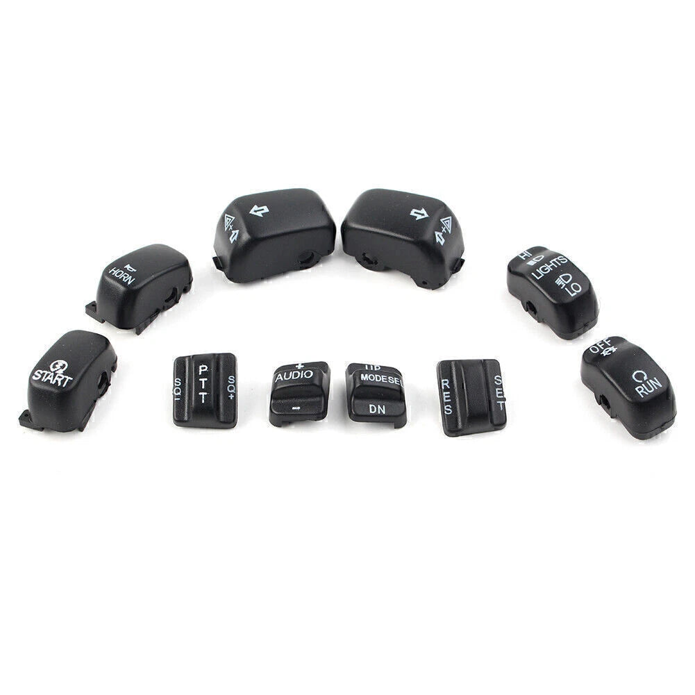 Hand Control Switch Cover Housing Button Cap Set For Harley Touring 96-13 Blk US