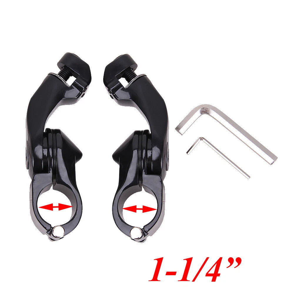 1-1/4" Short Highway Engine Guard Foot Pegs Footrests Mount Clamps For Touring