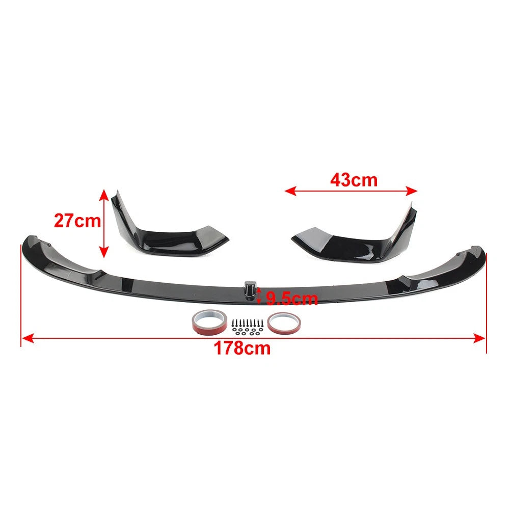 1Set Front Bumper Lip Spoiler Black For BMW F80 M3 F82 F83 M4 2015-2020 US Stock