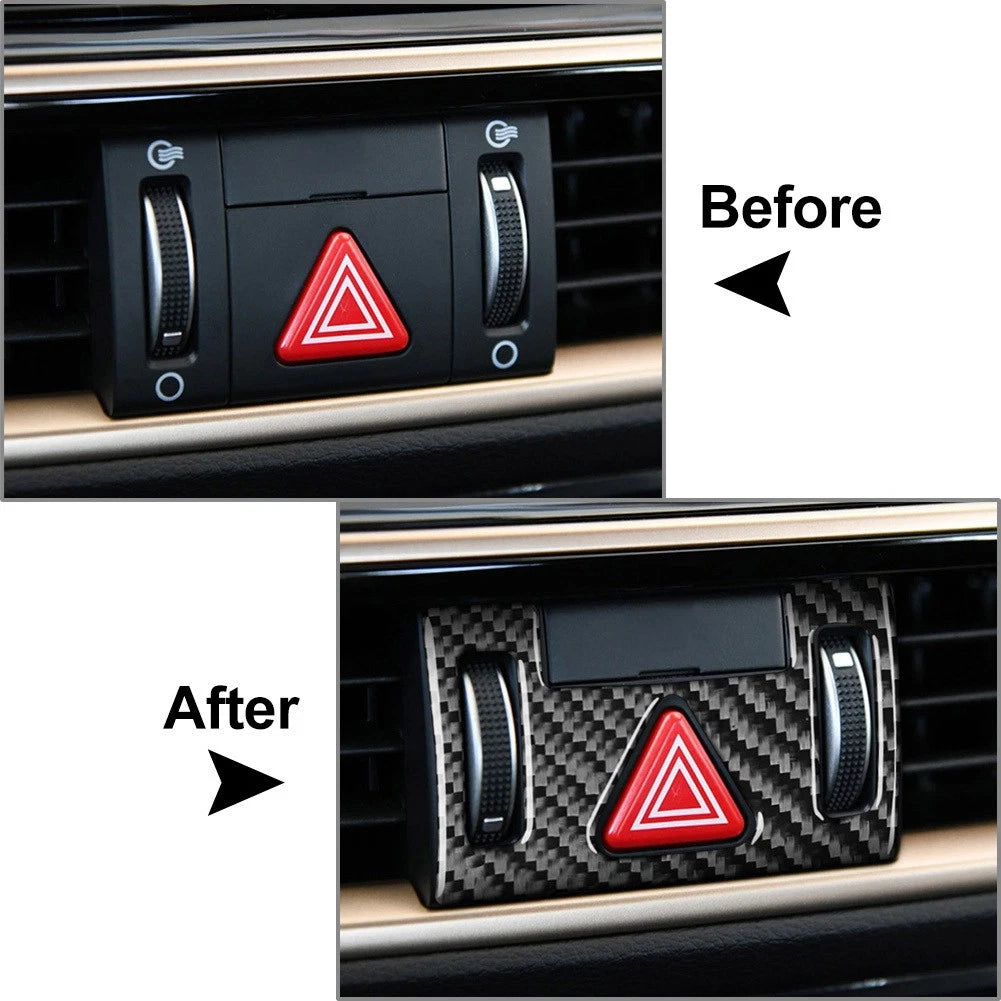 Carbon Fiber Red Mergency Light Button Frame Trim For Kia K3 Forte 2019-21 US US