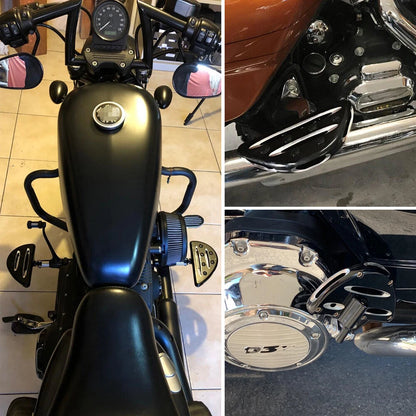 Rear Black Shallow Cut Passenger Floorboards For Harley Touring FLHX FLHR Dyna