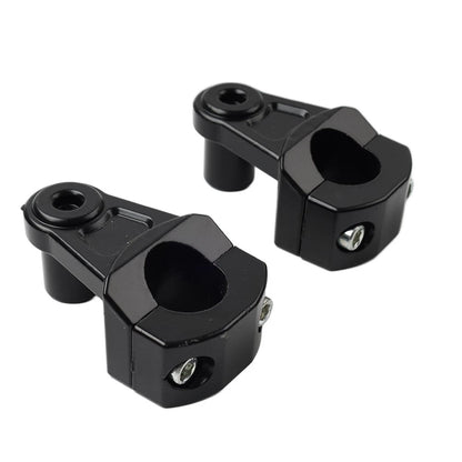 Black Motorcycle HandleBar 7/8 22mm to 11/8 28mm Fat Bar Mount Clamps Riser