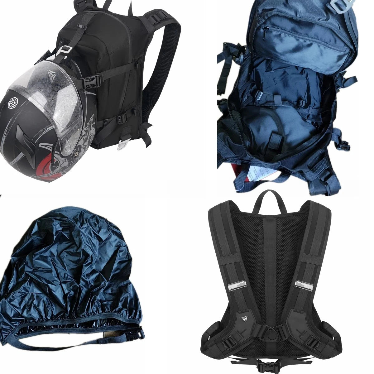 Motorcycle Backpack Waterproof Helmet Luggage Backpack Bag Men Accessories Black