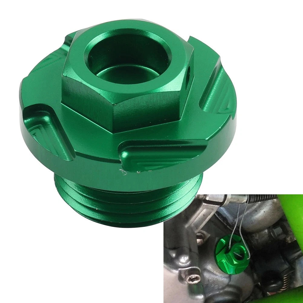 Green Engine Oil Fill Plug Screw Cap for Kawasaki KX250 KX250F KLX450R KX450F