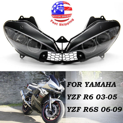 Headlight Front Lamp Light Assembly For Yamaha yzf r6 2003-2005 r6s 2006-2009 US