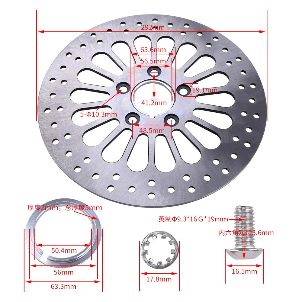 11.5" Rear Brake Rotor Disc Disk For Harley Touring Chopper Sportster 1200 883