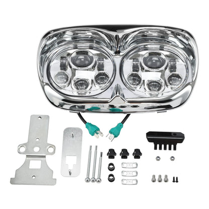 5.75" Dual LED Headlight Lamp Projector Fit For Harley Road Glide 1998-2013 2012