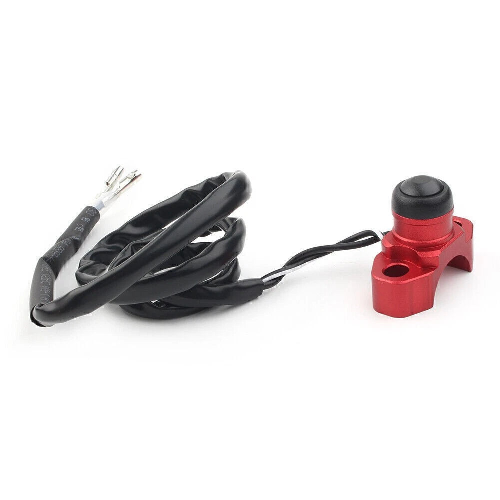 Engine Stop Start Kill Switch Button CNC Red Fit Motorcycle Dirt Bike Quad ATV