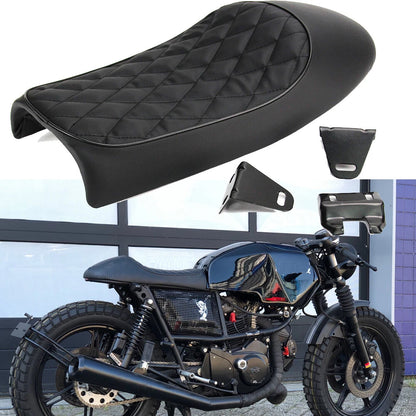 Universal Motorcycle Cafe Racer Seat Flat Brat Saddle For Honda Suzuki Yamaha