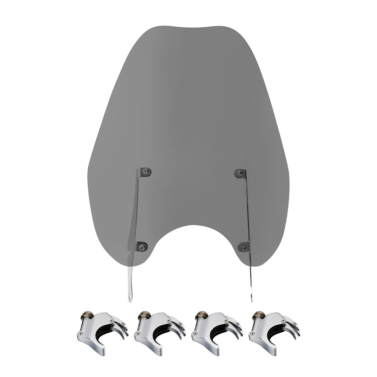 Smoke Windshield Windscreen & 49MM Quick Clamps For Harley FXBB FXBR FXBRS 18-Up