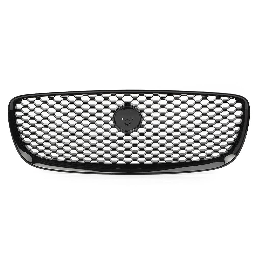 Front Bumper Center Grille Glossy Black For Jaguar XF XFR 2016-2020