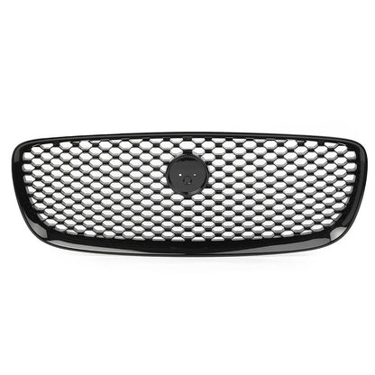 Front Bumper Center Grille Glossy Black For Jaguar XF XFR 2016-2020