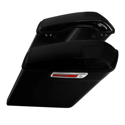 5" Extended Hard Saddle Bags & Speaker Grills Fit For Harley Touring Glide 93-13