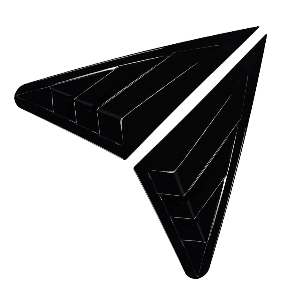 Glossy Blk Rear Window Louver Shutter Cover Trim For Audi A3 S3 8V Sedan 14-20