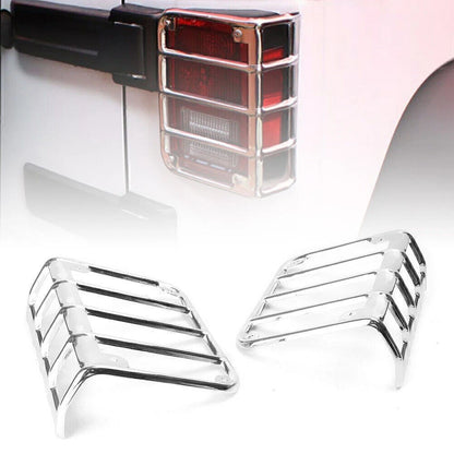 2x Steel Tail Light Cover Protector for JEEP WRANGLER JK 2007 -2016 Chrome Metal