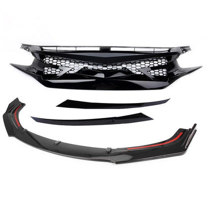 Style Grille Mesh Front Bumper Grille Fit Honda Civic 2016-2018