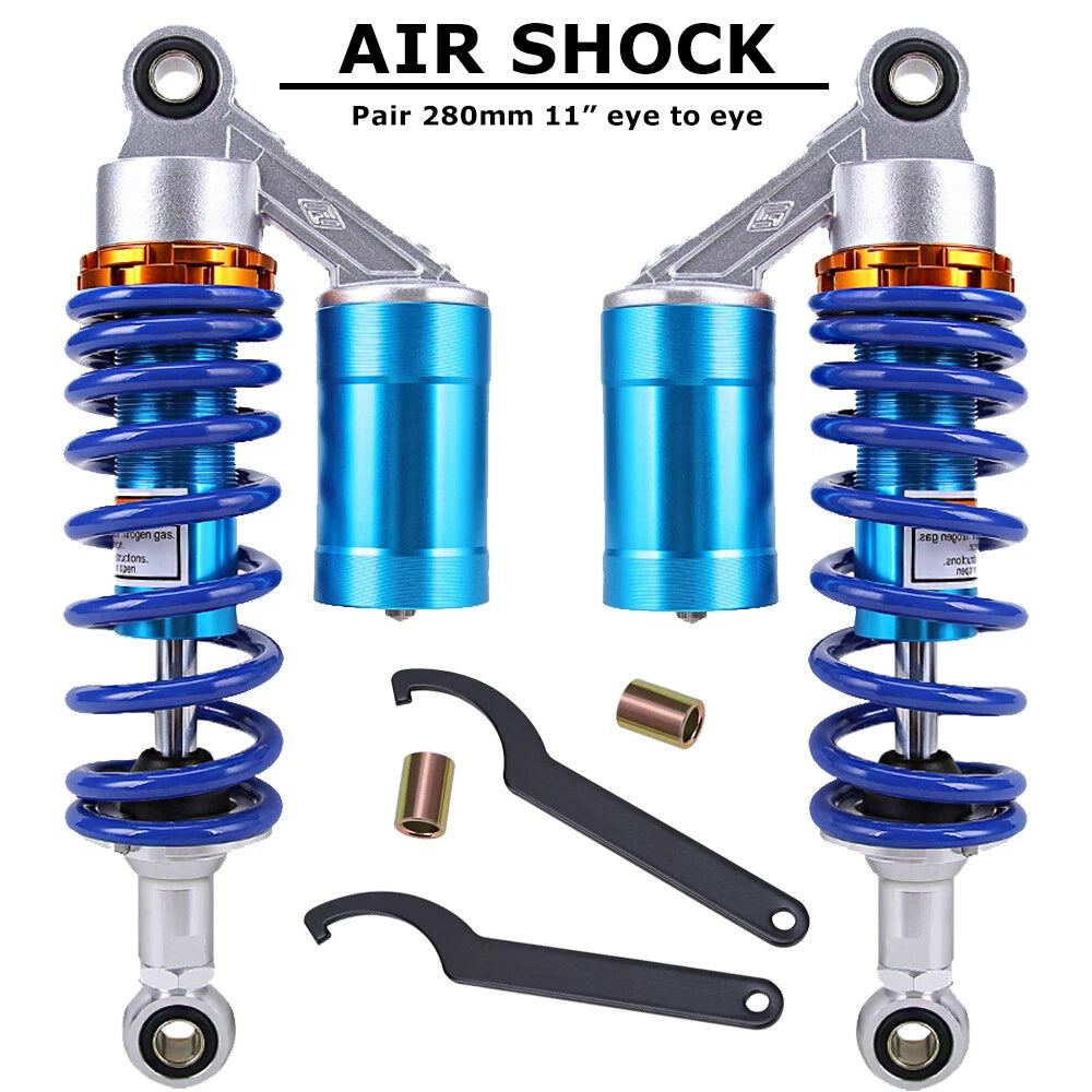 Pair 280mm 11'' Motorcycle Rear Air Shock Absorbers Suspension ATV Dirt Pit Bike