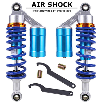 Pair 280mm 11'' Motorcycle Rear Air Shock Absorbers Suspension ATV Dirt Pit Bike