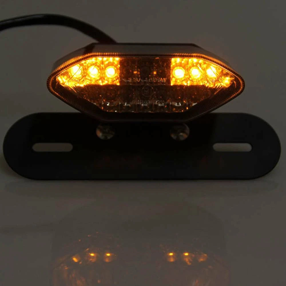 Motorcycle 16 LED Integrated Tail Lights License Plate Turn Signals Brake Light