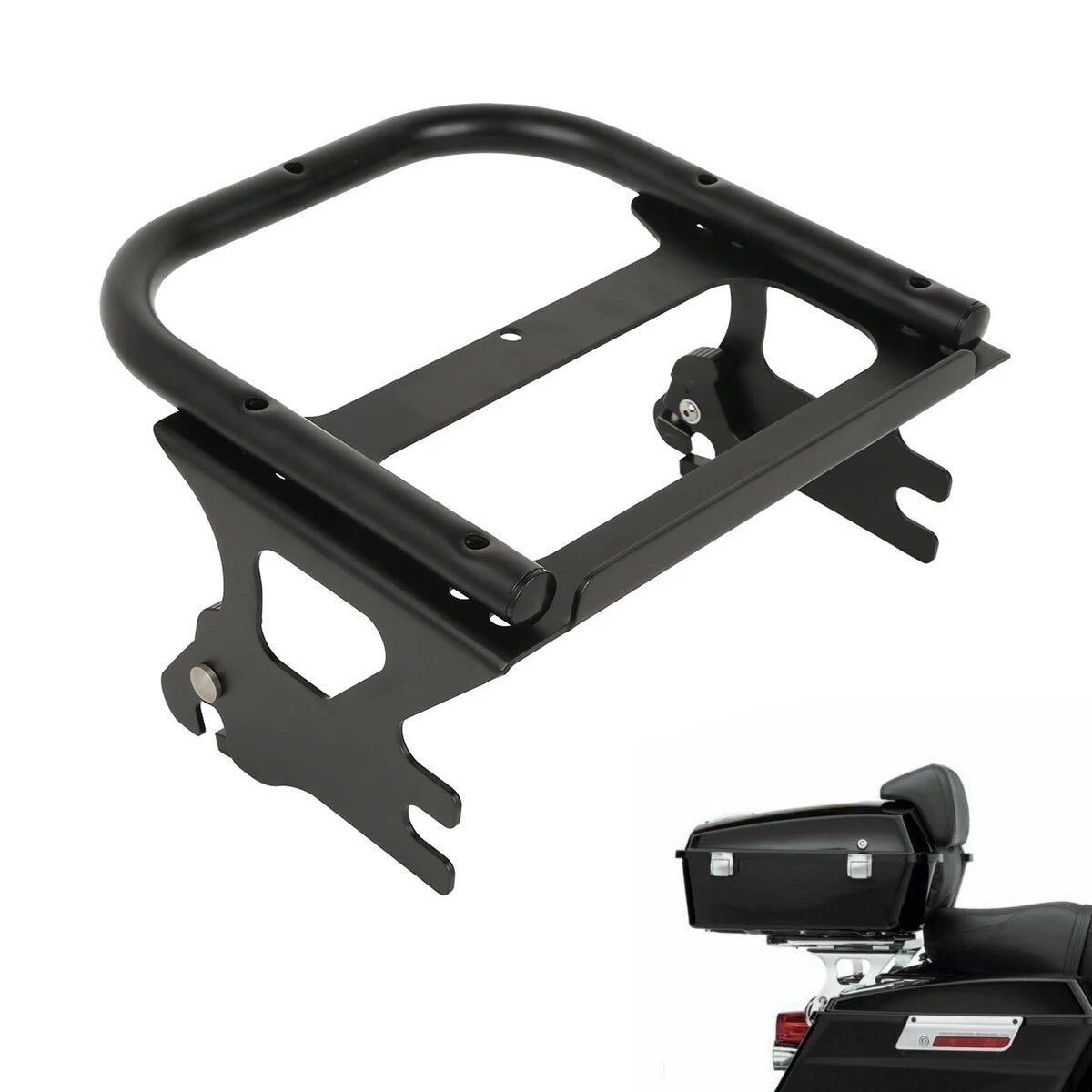 King Trunk Pad Mount Rack Fit For Harley Touring Electra Glide 1997-2008 Black