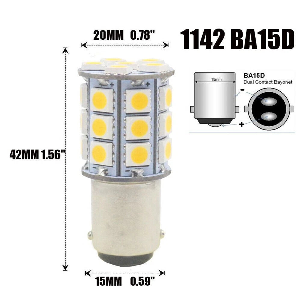 1*BA15D Bulb Light Interior Bulbs Blue 27-SMD 1004 1076 1142 Car boat USA