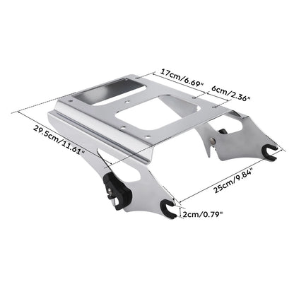 King Trunk Luggage Backrest Pad Light Mount Rack Fit For Harley Road Glide 09-13