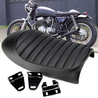 Motorcycle Cafe Racer Seat Flat Brat Hump Saddle Fit For Honda Suzuki Yamaha