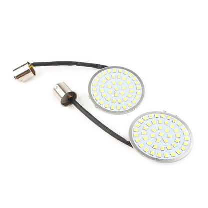 2" 1156 LED Turn Signal Inserts Style Amber Light for Harley Davidson 2pc