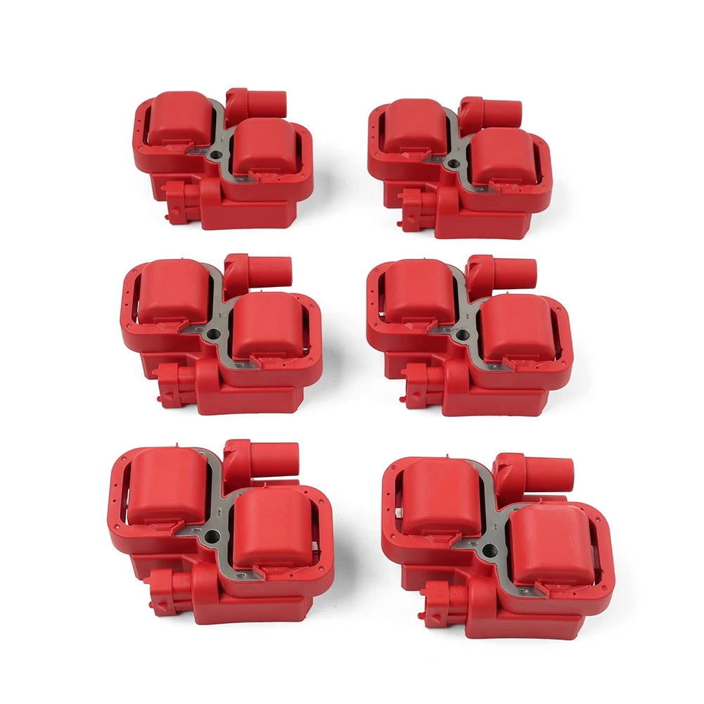 6x Ignition Coil Pack UF359 For Benz E320 ML320 C280 C240 S430 SL500 CLK320 Red