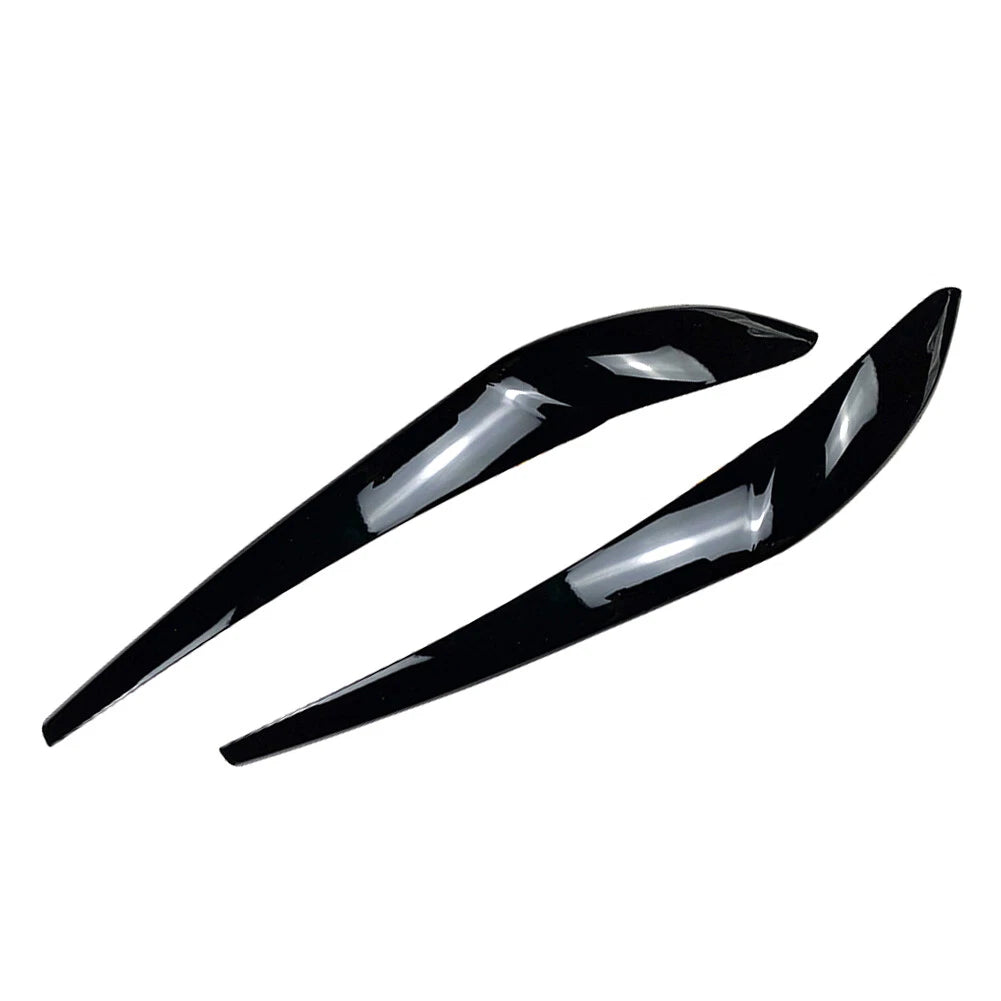 Front Headlight Eyebrow Eyelid Cover Gloss Black For BMW X3 F25 X4 F26 2014-2017