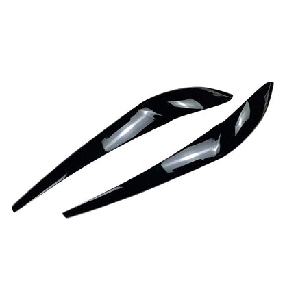 Front Headlight Eyebrow Eyelid Cover Gloss Black For BMW X3 F25 X4 F26 2014-2017